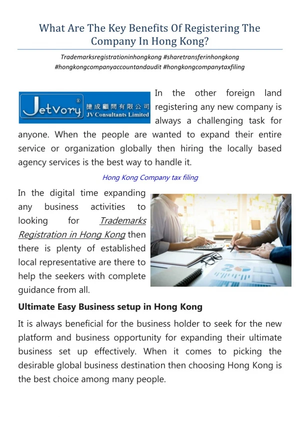 What Are The Key Benefits Of Registering The Company In Hong Kong?