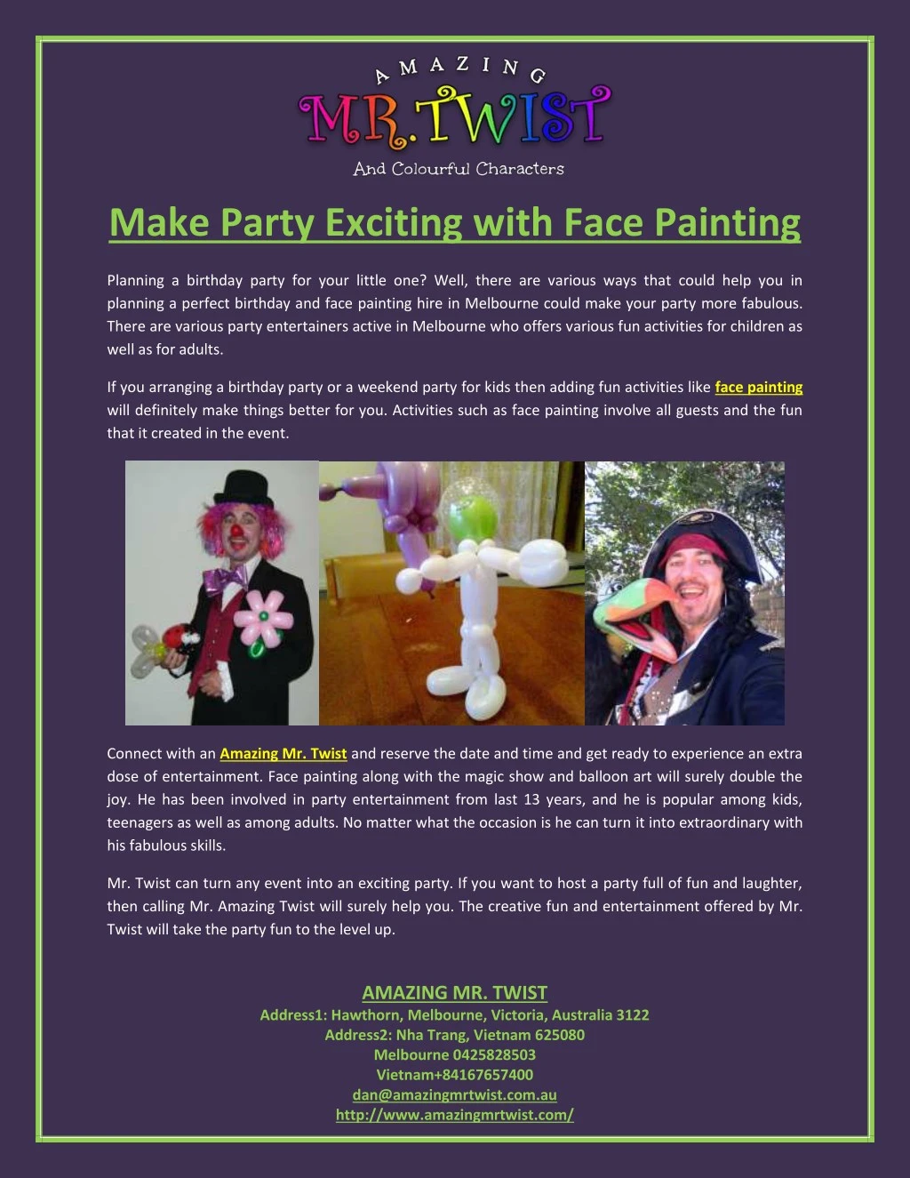 make party exciting with face painting
