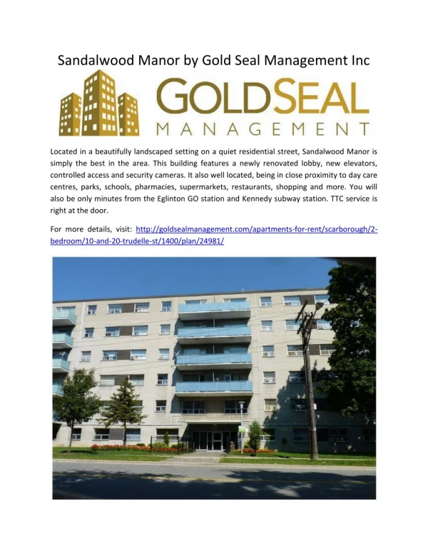 Sandalwood Manor by Gold Seal Management Inc