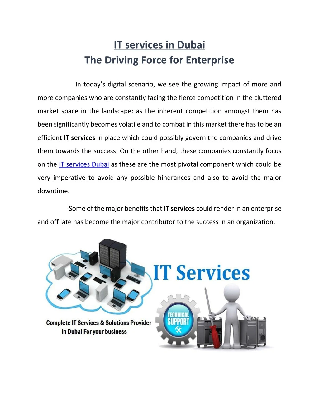 it services in dubai the driving force
