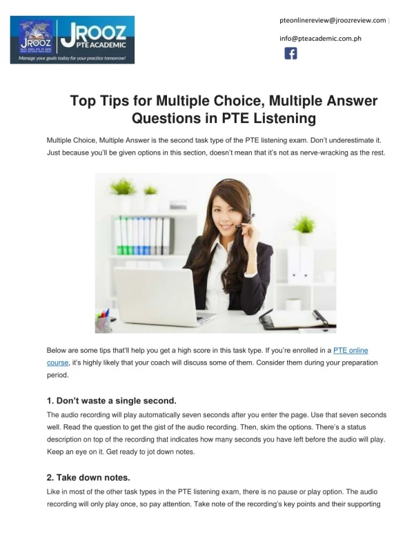 Top Tips for Multiple Choice, Multiple Answer Questions in PTE Listening