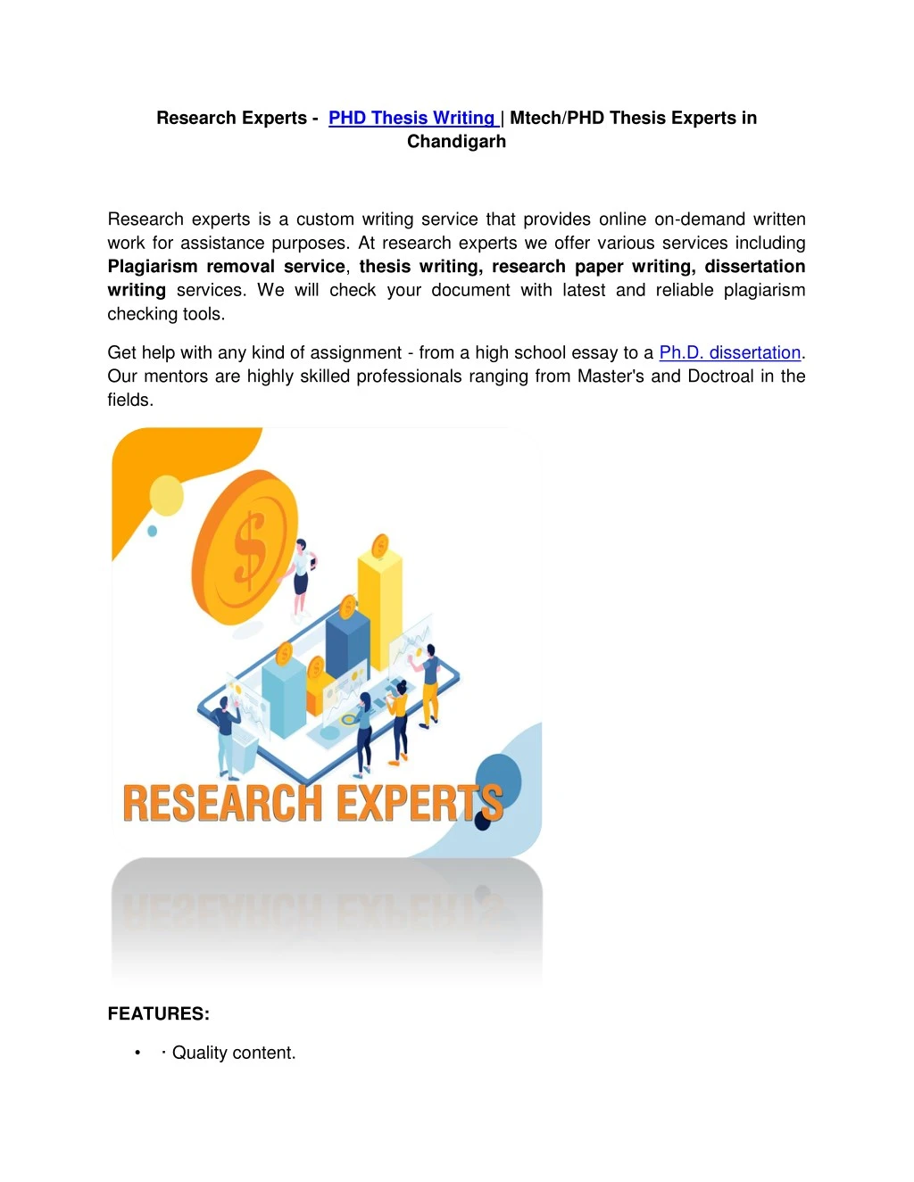 research experts phd thesis writing mtech
