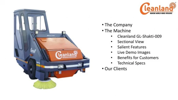 Cleanland : Ride on Road Sweeping Machine Manufacturers INDIA