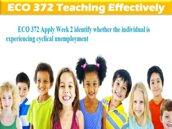 ECO 372 Teaching Effectively