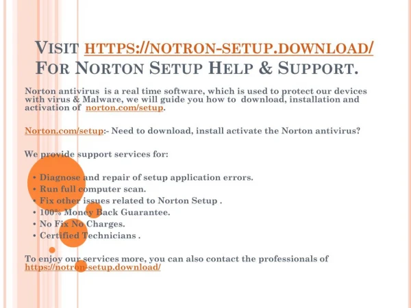 norton.com/setup installation and activation online support