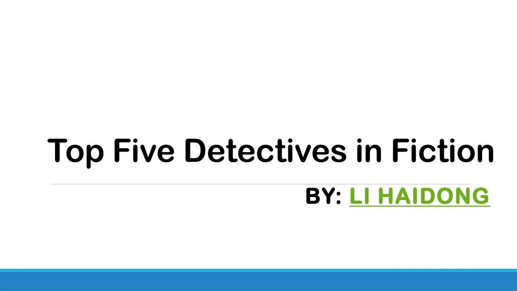 top five detectives in fiction