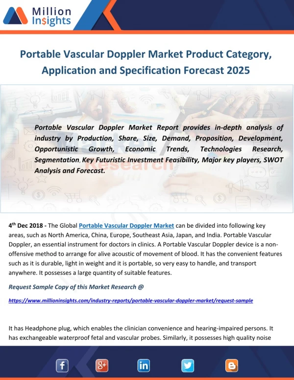 Portable Vascular Doppler Market Product Category, Application and Specification Forecast 2025