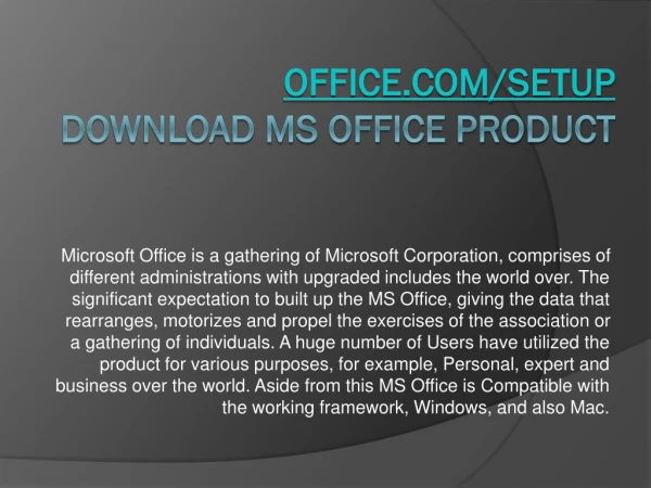 office com setup download ms office product