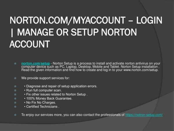 norton com myaccount login manage or setup norton account