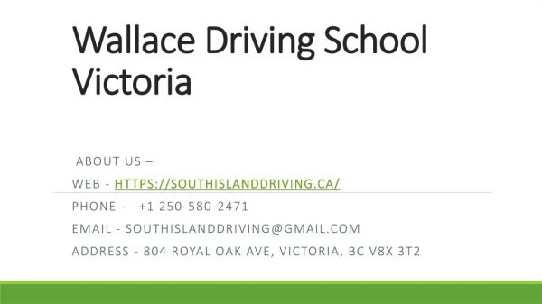 Wallace Driving School Victoria