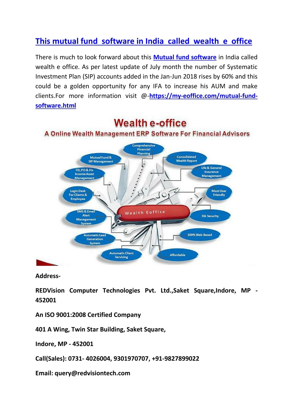 this mutual fund software in india called wealth
