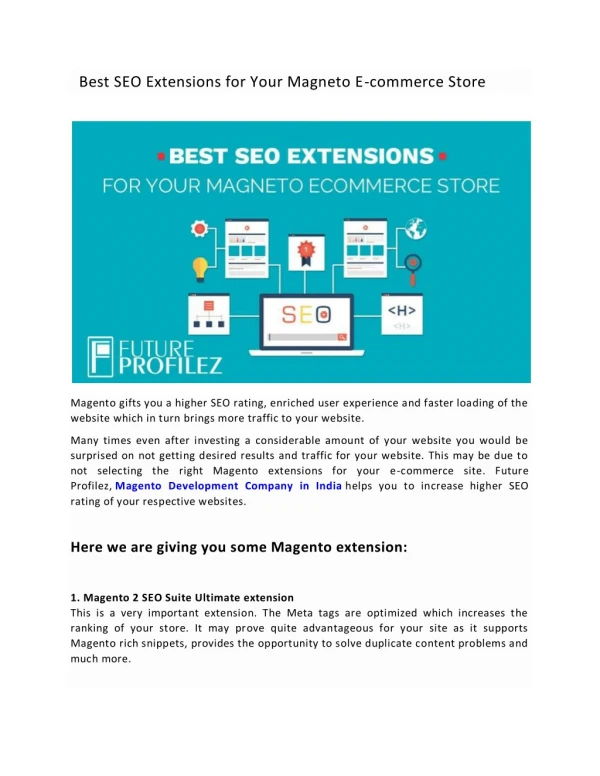 Best SEO Extensions for Your Magneto E-commerce Store