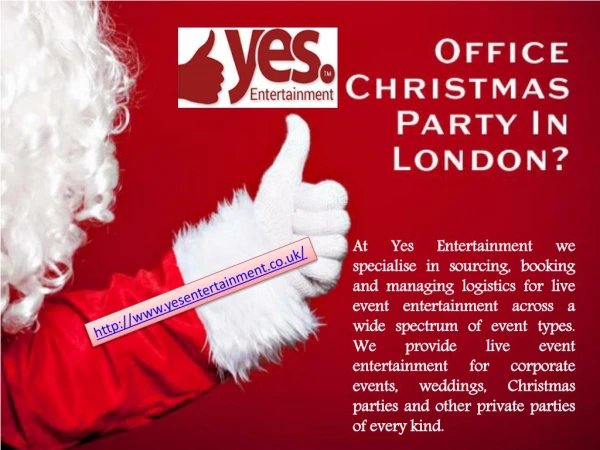 Christmas Party Providers in London