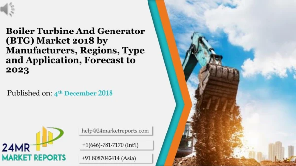 Boiler Turbine And Generator BTG Market 2018 by Manufacturers, Regions, Type and Application, Foreca
