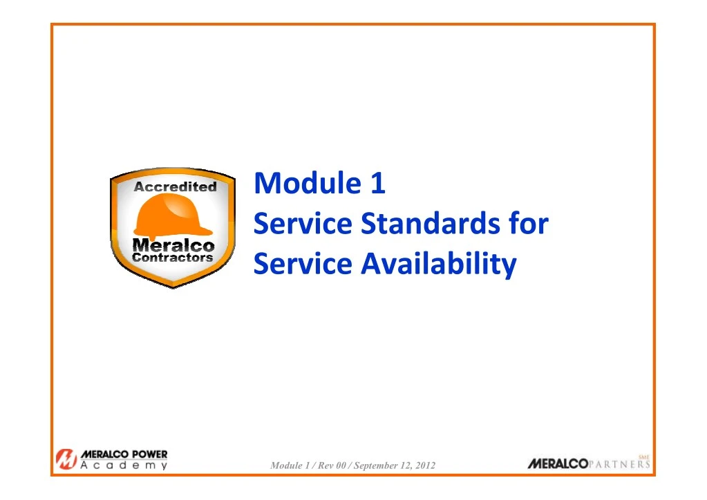 module 1 service standards for service