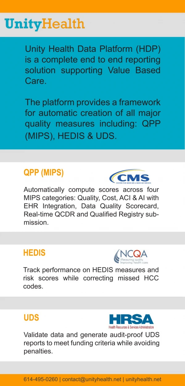 UnityHealth – MIPS, HEDIS and UDS Compliance Automation