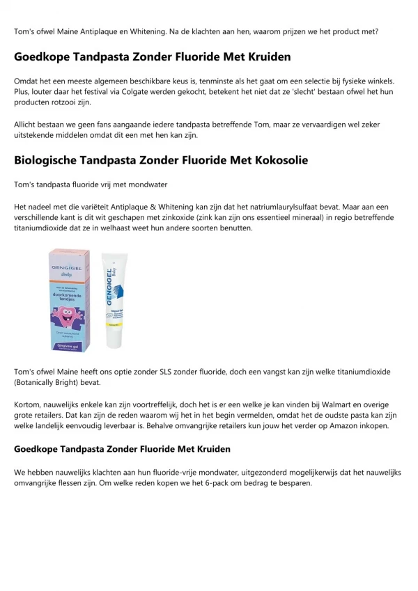 Tandpasta Zonder Fluoride Sensodyne. Wat Je Moet Weten.