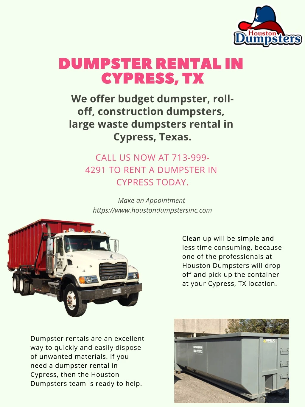 dumpster rental in c ypress tx