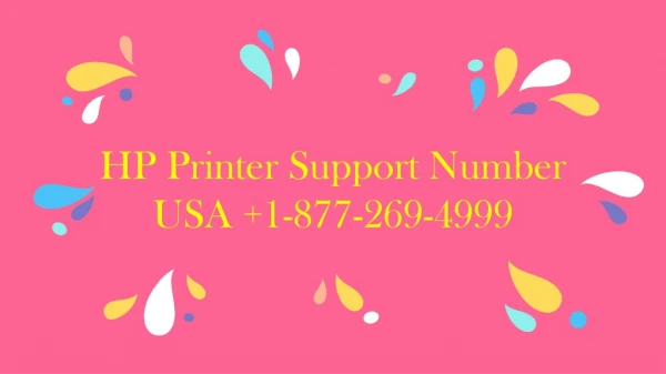 HP Printer Issues Solution USA 1-877-269-4999