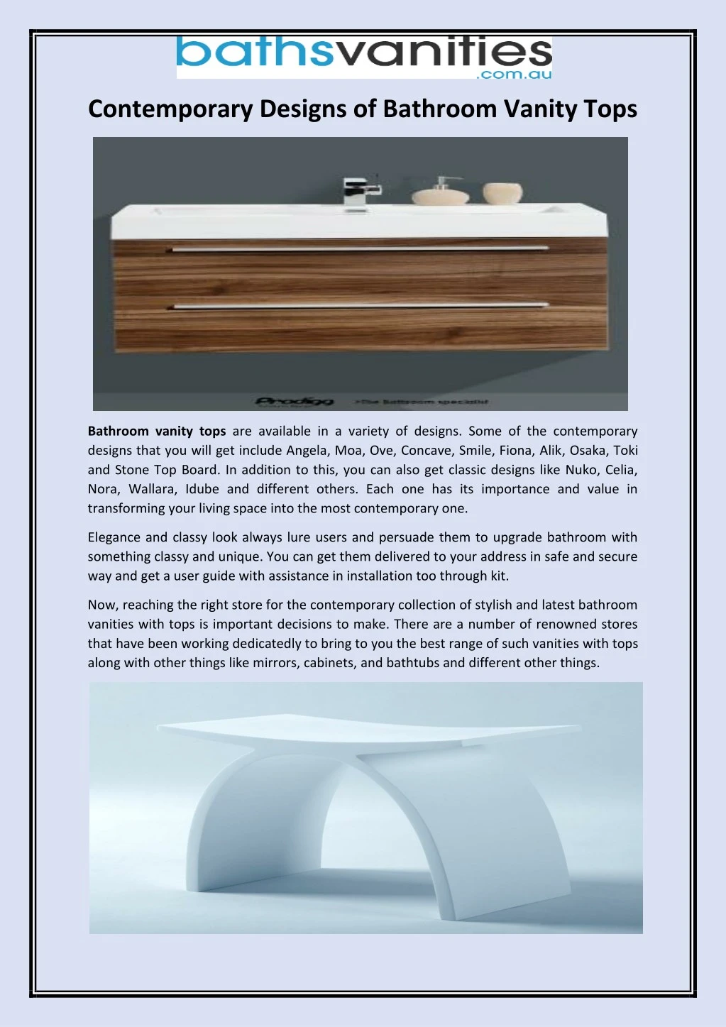 contemporary designs of bathroom vanity tops