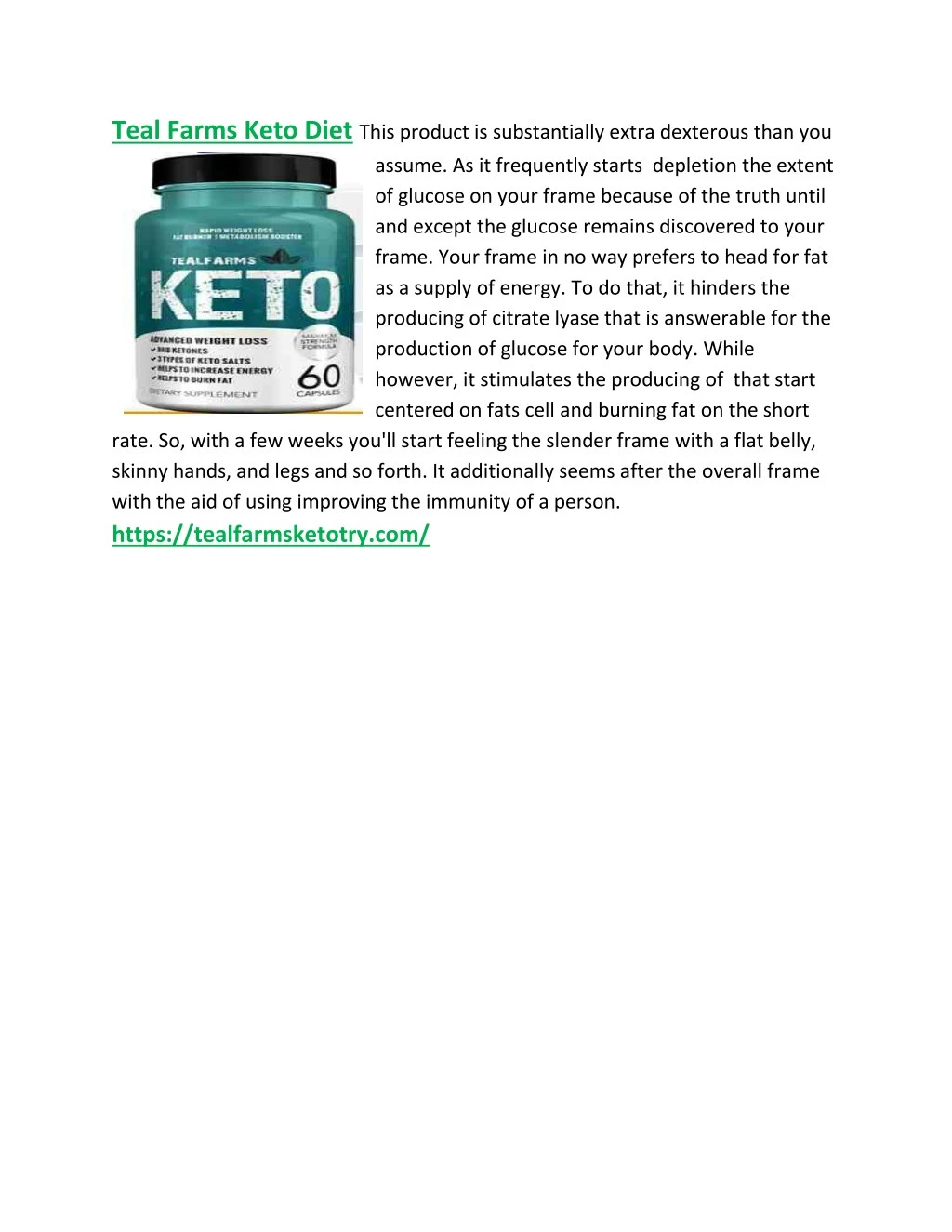 teal farms keto diet this product