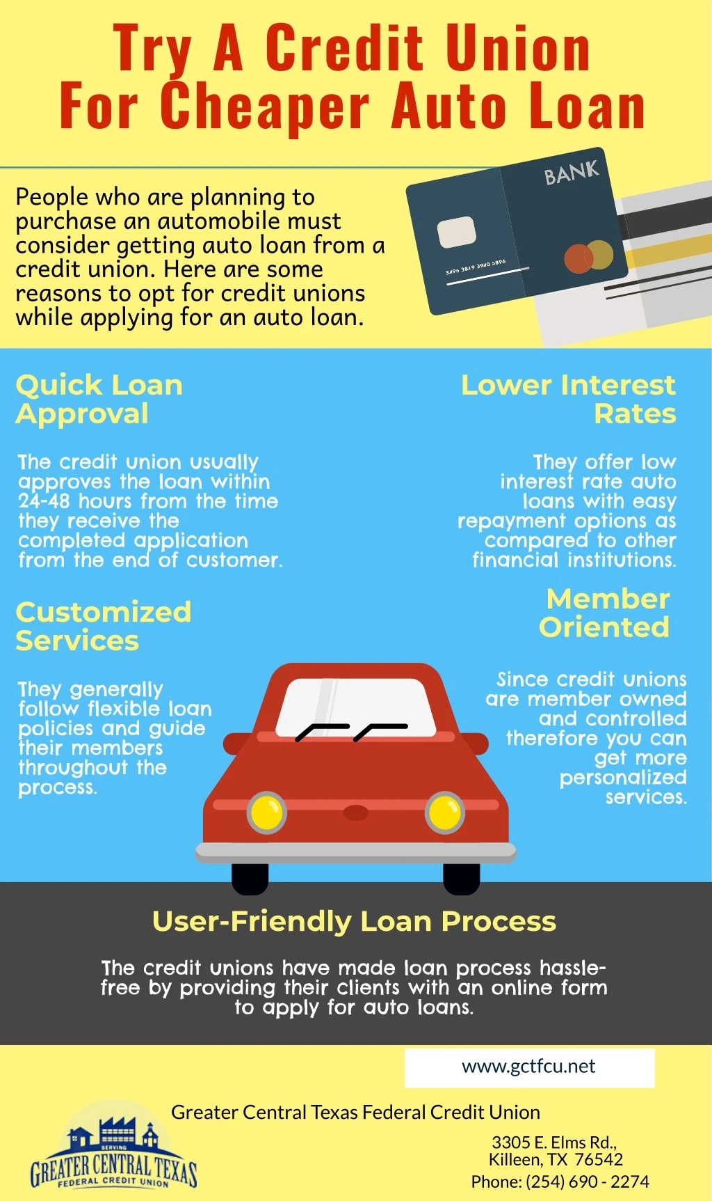 try a credit union for cheaper auto loan