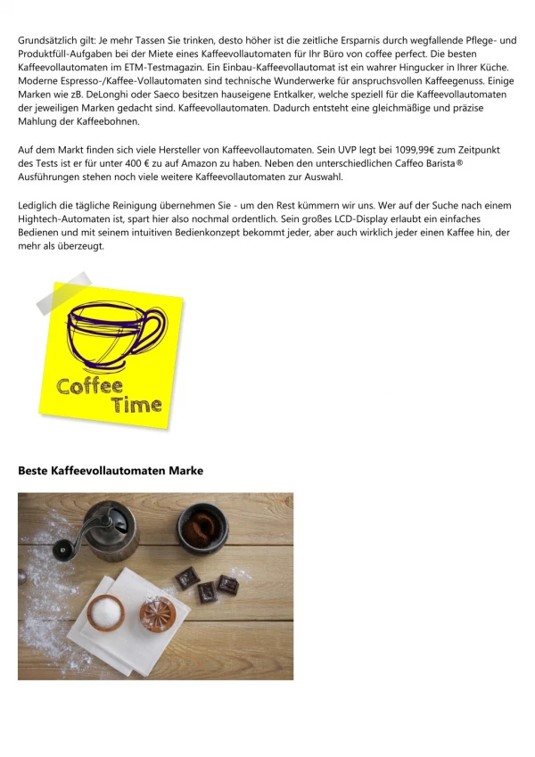 Die 3 Minuten Regel für Angebote Kaffeeautomaten