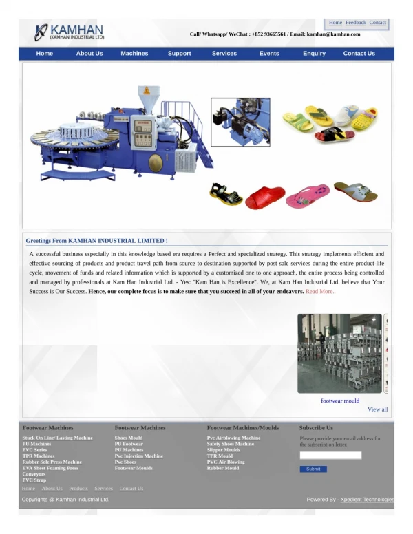 Kamhan Industrial | Footwear | Manufacturing Machinery