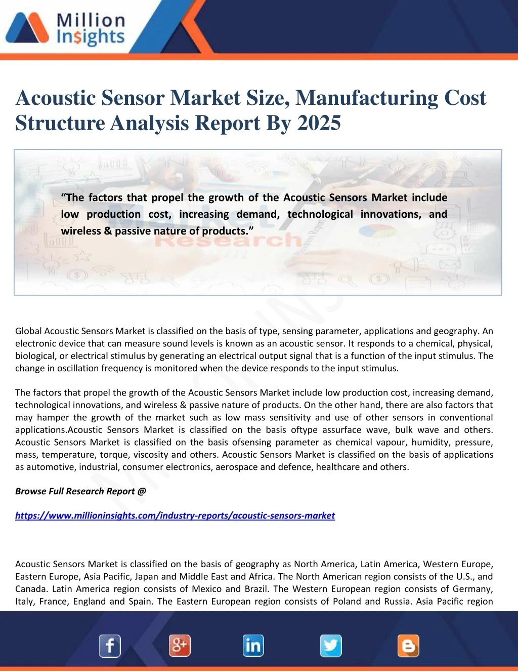 acoustic sensor market size manufacturing cost