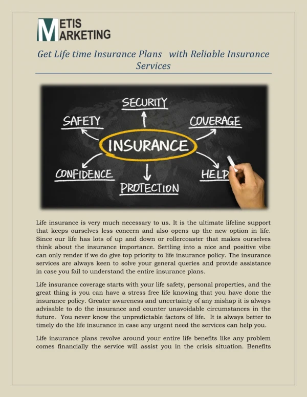 Get Life time Insurance Plans with Reliable Insurance Services