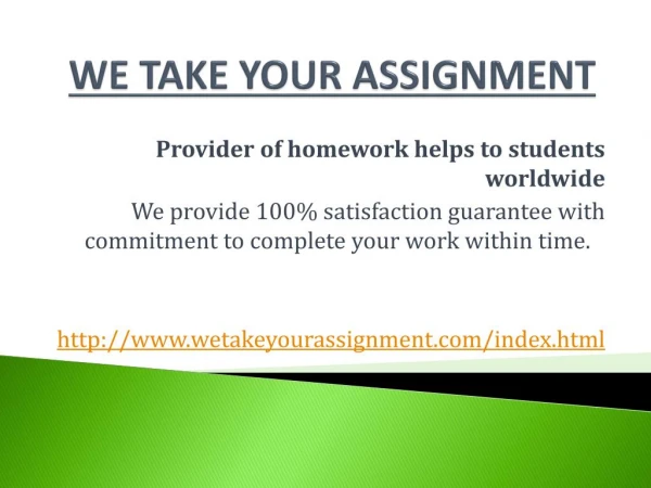 We Take your Assignment