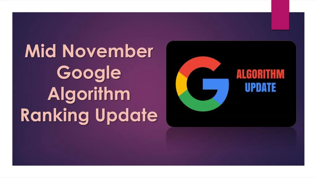 mid november google algorithm ranking update