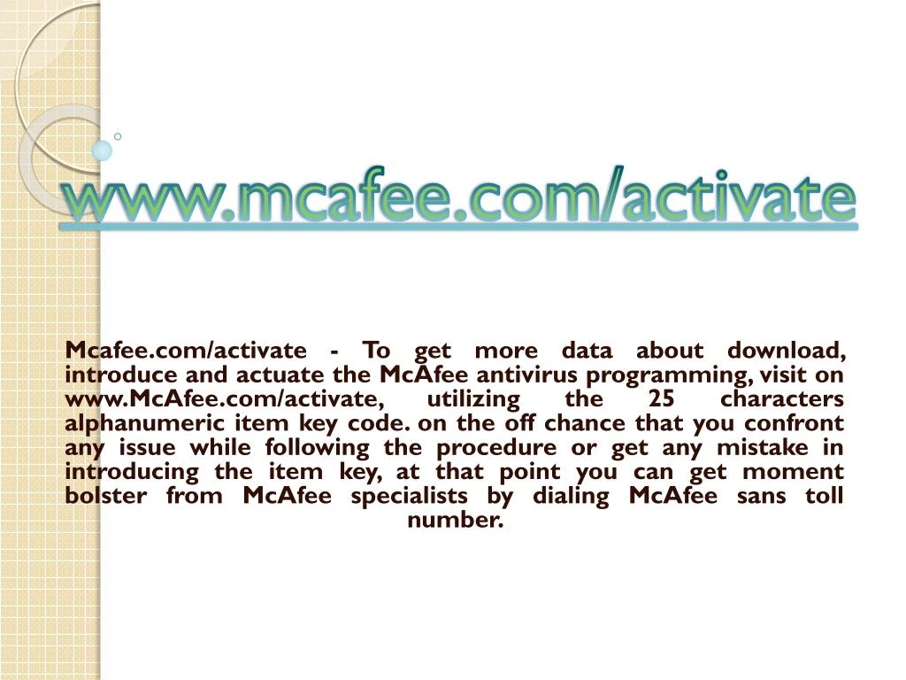 www mcafee com activate