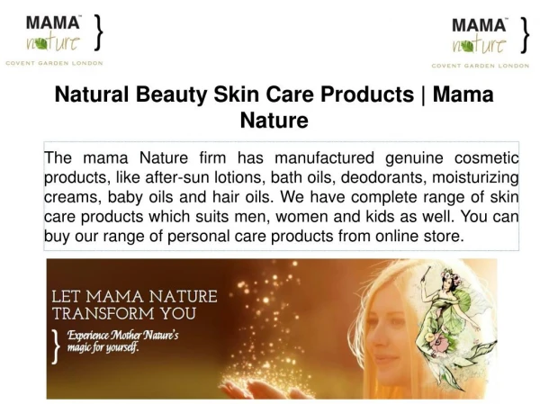 Natural Beauty Skin Care Products
