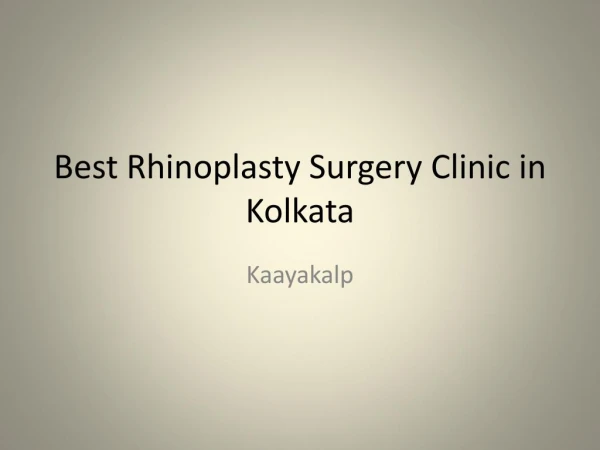 Best Rhinoplasty in Kolkata