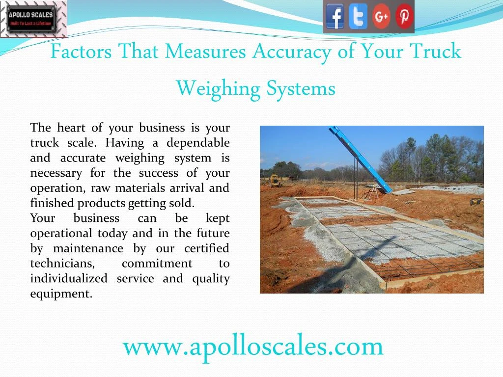 factors that measures accuracy of your truck weighing systems