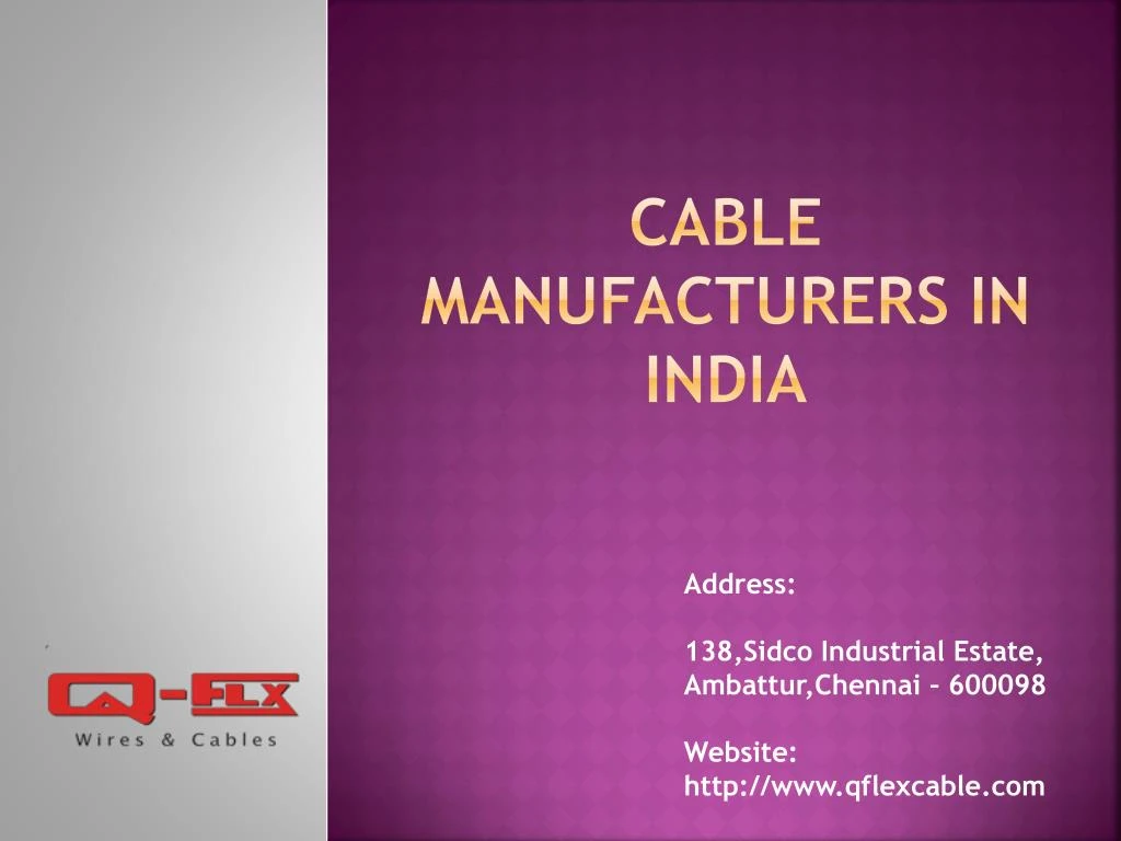cable manufacturers in india