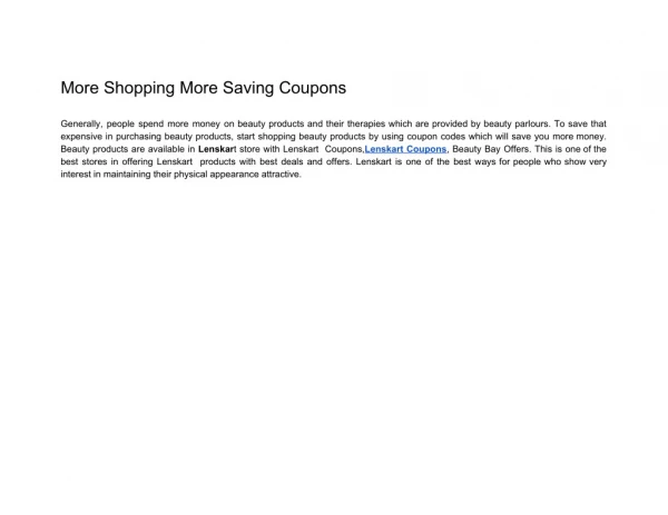 More Shopping More Saving Coupons