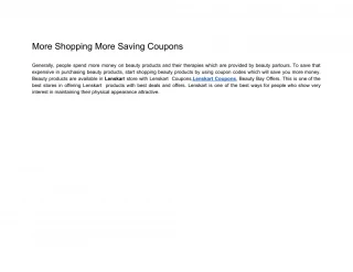More Shopping More Saving Coupons - slide 1