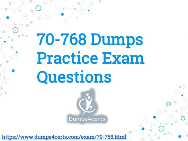 Guidelines for preparing for the 70-768exam from 70-768dumps pdf