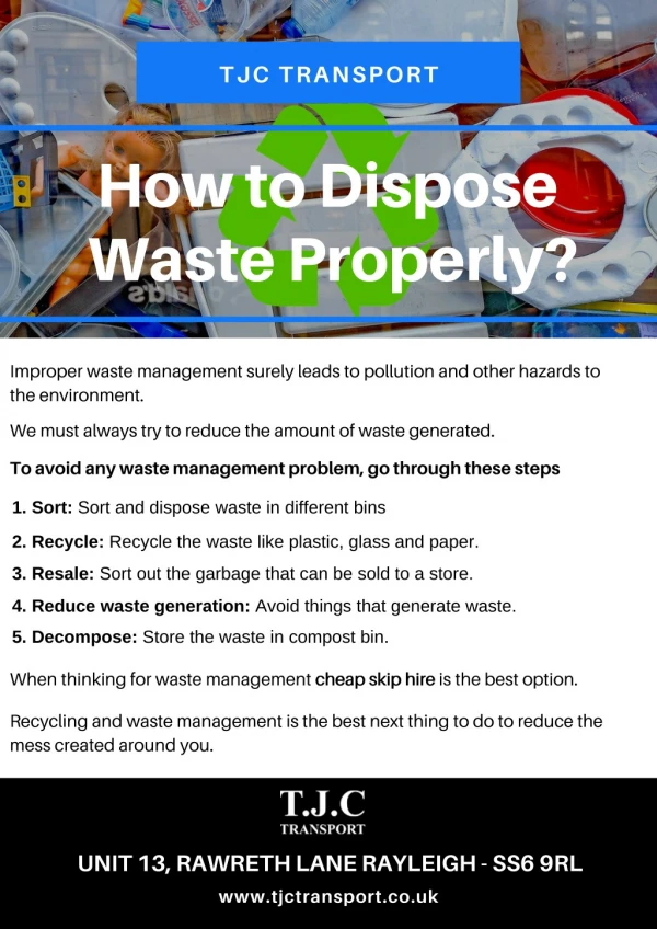 How to Dispose Waste Properly - TJC Transport