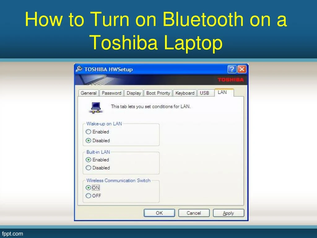 how to turn on bluetooth on a toshiba laptop