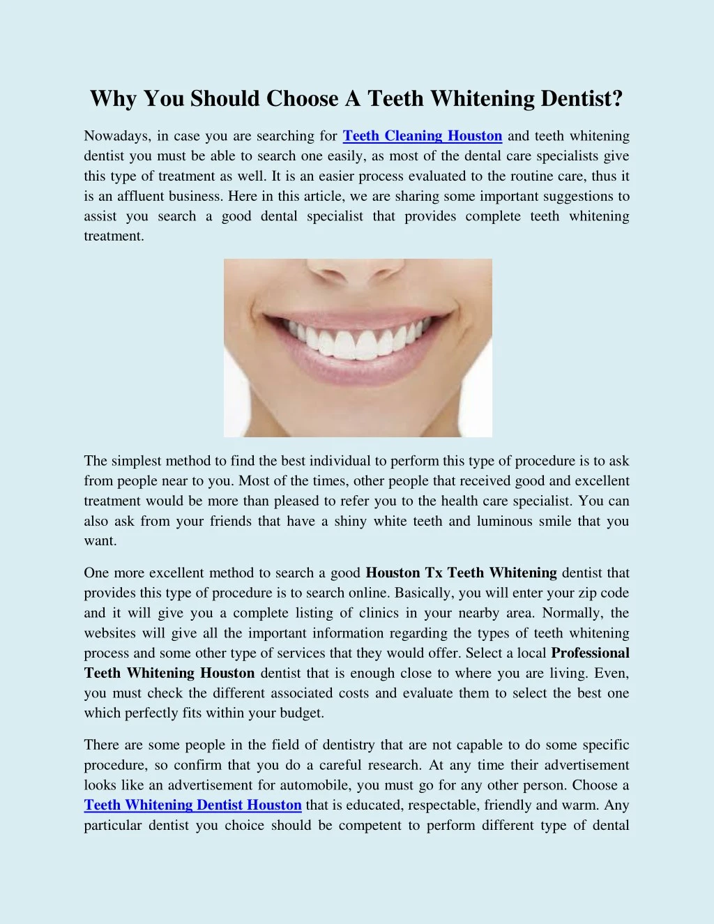 why you should choose a teeth whitening dentist