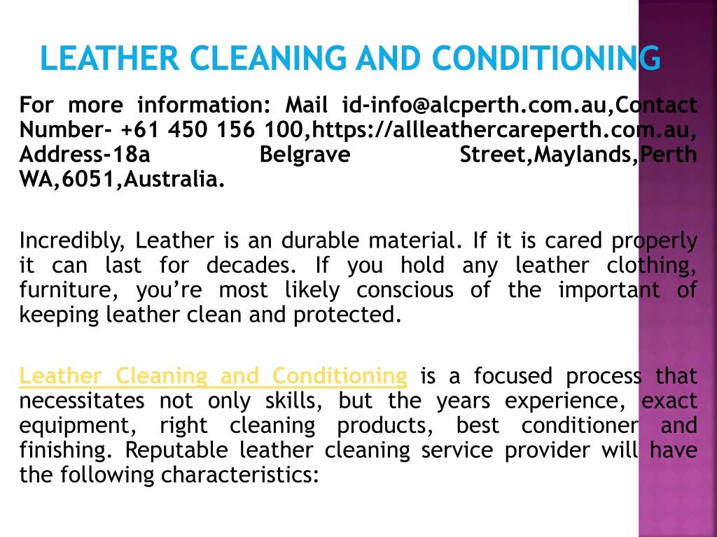 leather cleaning and conditioning