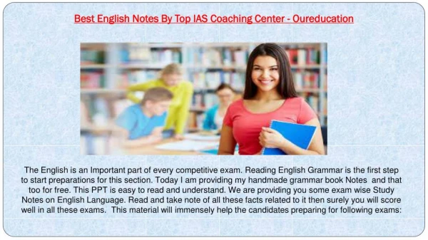 Best English Notes By Top Coaching Center - Oureducation
