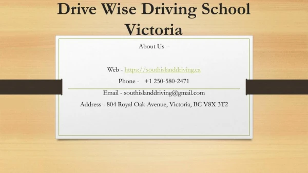 Drive Wise Driving School Victoria