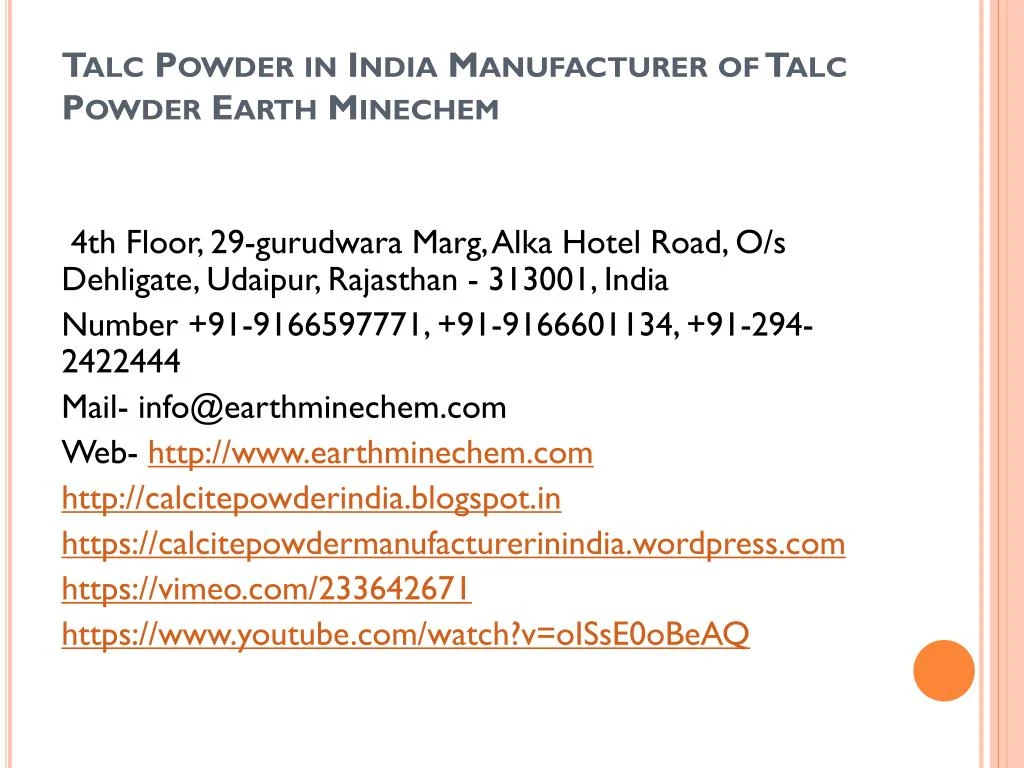 talc powder in india manufacturer of talc powder earth minechem