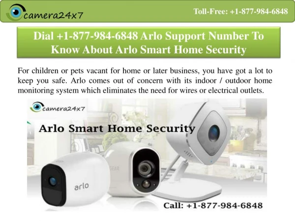 Dial 1-877-984-6848 Arlo Support Number To Know About Arlo Smart Home Security