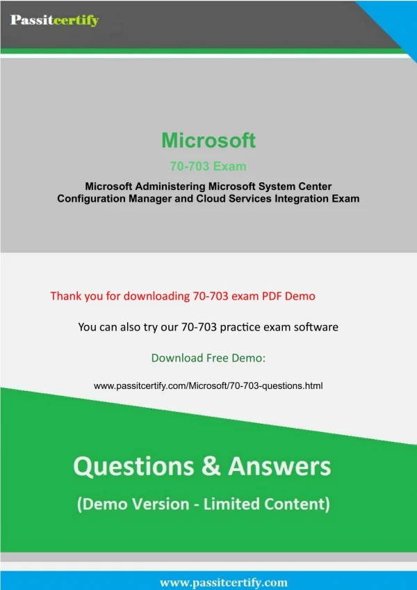 70-703 Microsoft [2018 Dec] Exam Questions - Pass With Guarantee