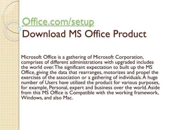 office com setup download ms office product